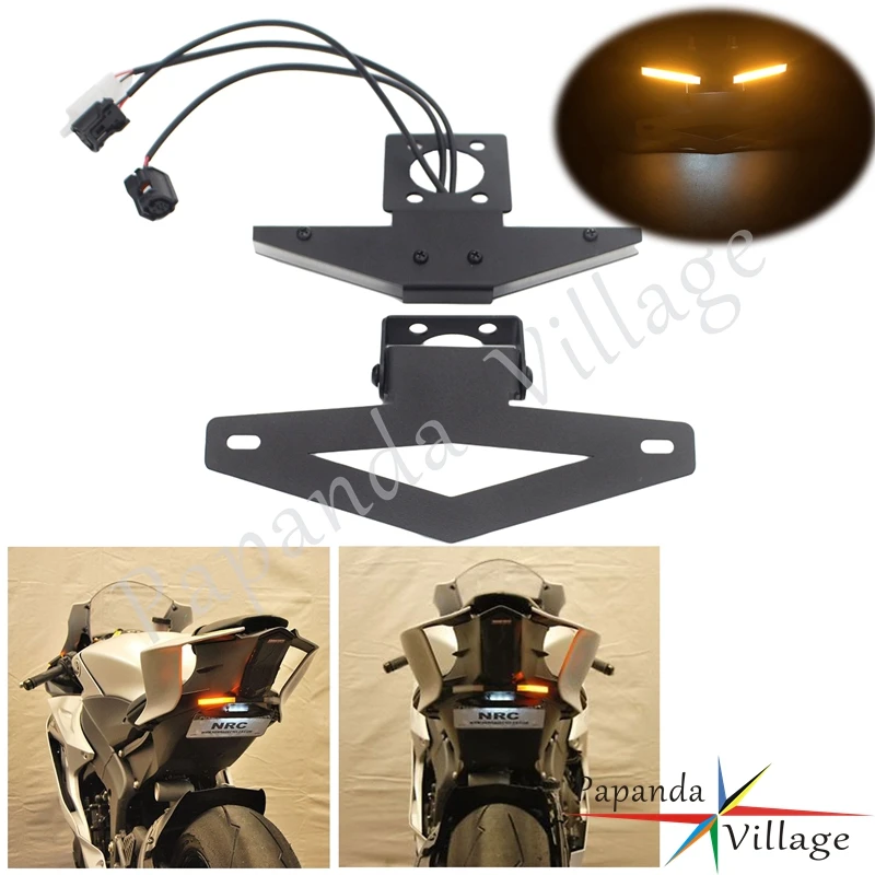 For Yamaha YZF R6 2017 2018 2019 Tail Tidy Motorcycle CNC Fender Eliminator w/ LED Turn Signal License Plate Light Bracket Kit