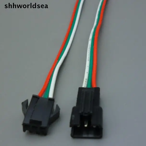 worldgolden 3pin Connectors For WS2812B WS2811 WS2812 LED Strip Female Male