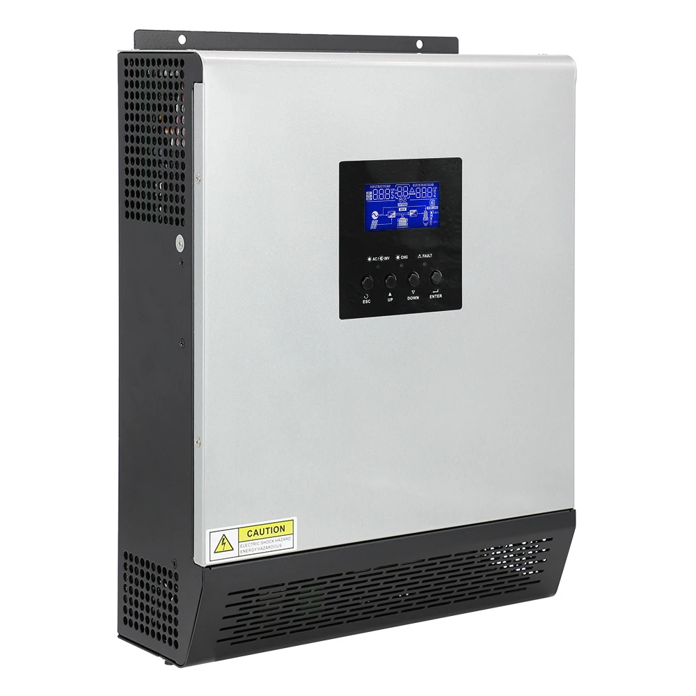 2400W Pure Sine Wave Hybrid Off-Grid Solar Inverter With 50A PWM Solar Charge Controller 24VDC to 110/12VAC Output and AC Charge