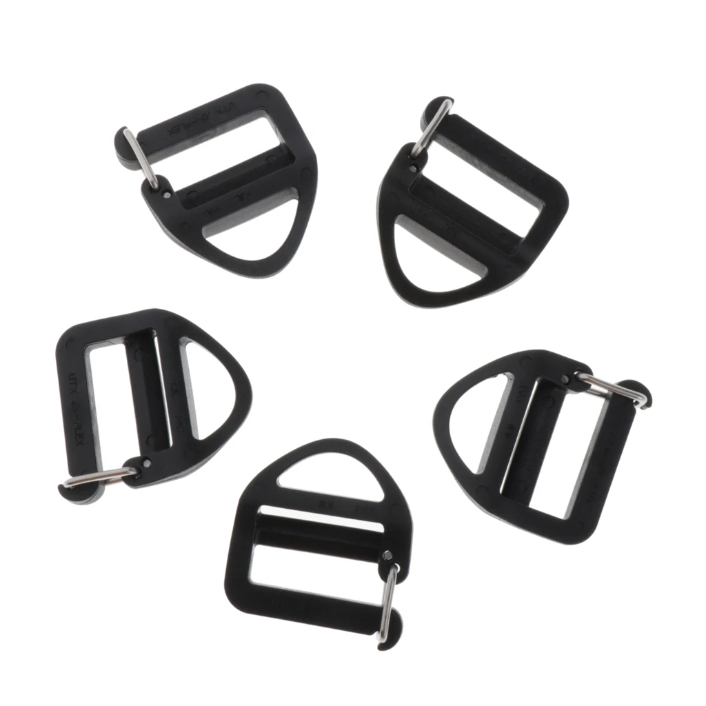 5 Pcs Ladder Lock Slider Backpack Straps Fastener Webbing Buckle for Clothing Belts 2cm Outdoor Camping Hiking Accessories