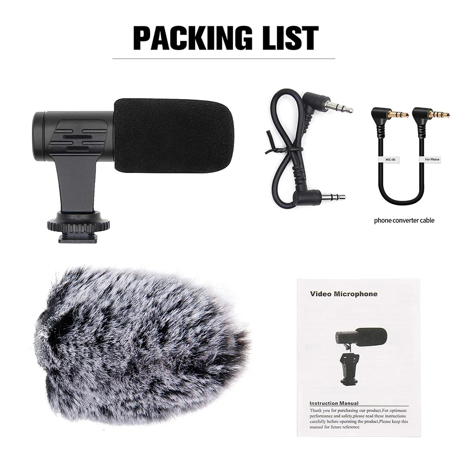 Microfone para câmera com plugue de 3.5mm ryh, condensador e gravador ultra-aberto para estúdio, para canon sony nikon dslr dv vlog