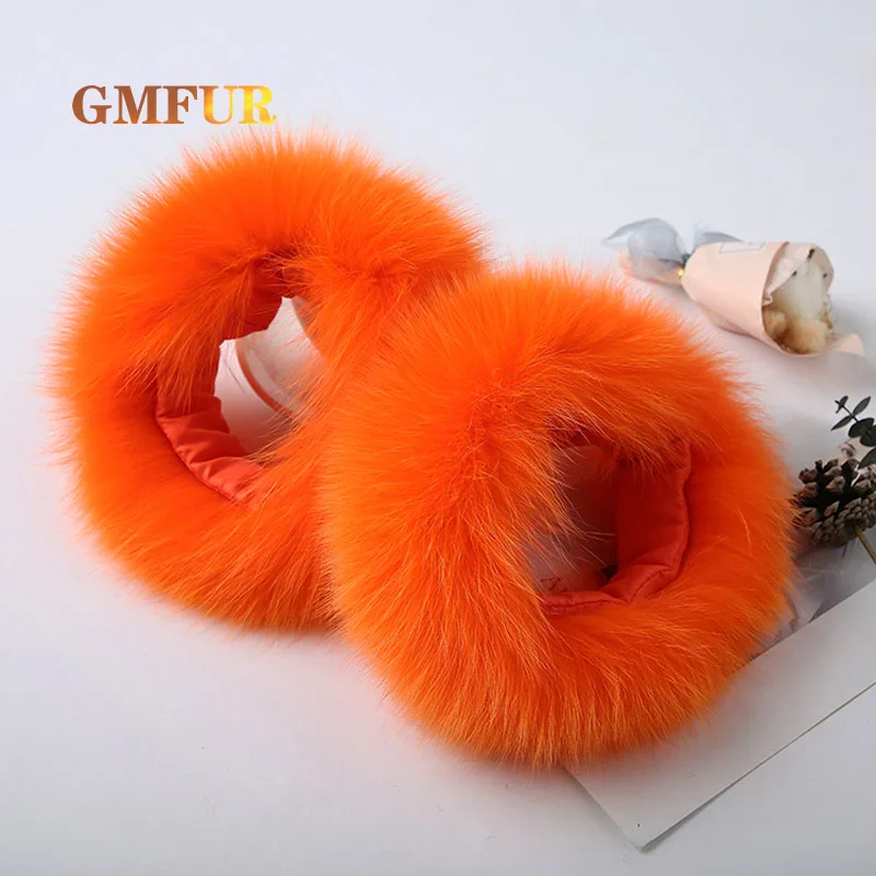 Women Luxury 100% Real Fox Fur Cuffs Genuine Ladies Bracelet Warmth Fashion Natural Fluffy Arm Sleeves Ladies Cute Wristband