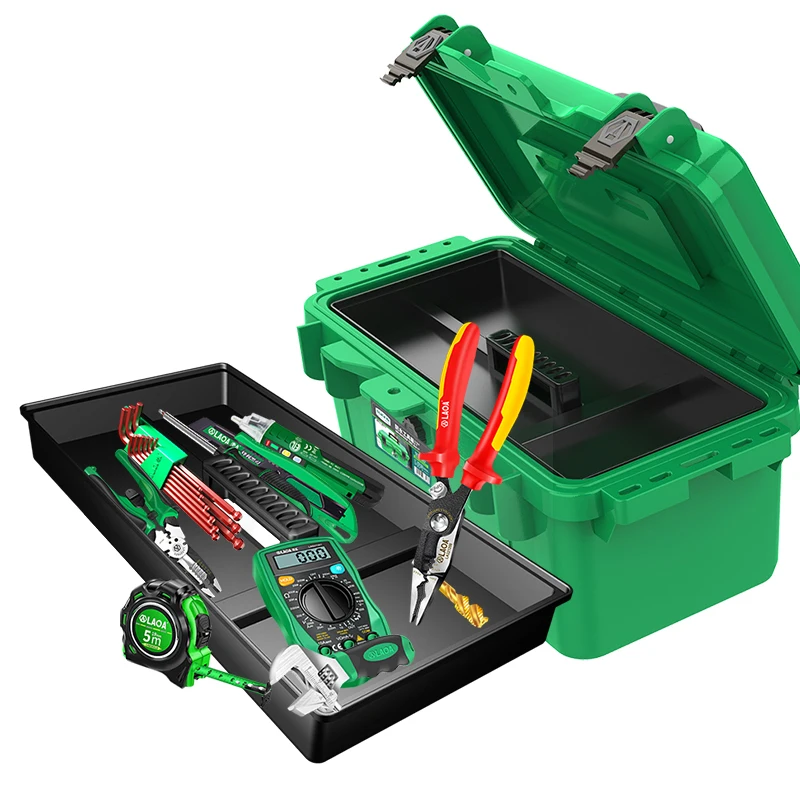LAOA IP67 cassetta degli attrezzi impermeabile cassetta degli attrezzi per elettricisti cassetta degli attrezzi portatile per uso domestico addensare materiale PP
