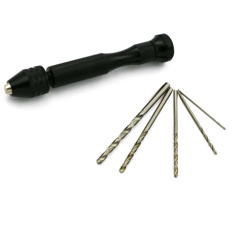 Mini trapano a mano gioielli artigianali trapano manuale mandrino 5 pezzi/10 pezzi punta elicoidale 0.8/1/1/2/2///3mm