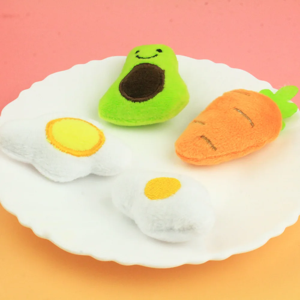 Kawaii Wool felt Fabric Crochet Woven Carrot Egg Patch Sticker Avocado Fruit Doll Craft Girl Hair Jewelry Clip Headband 50pcs