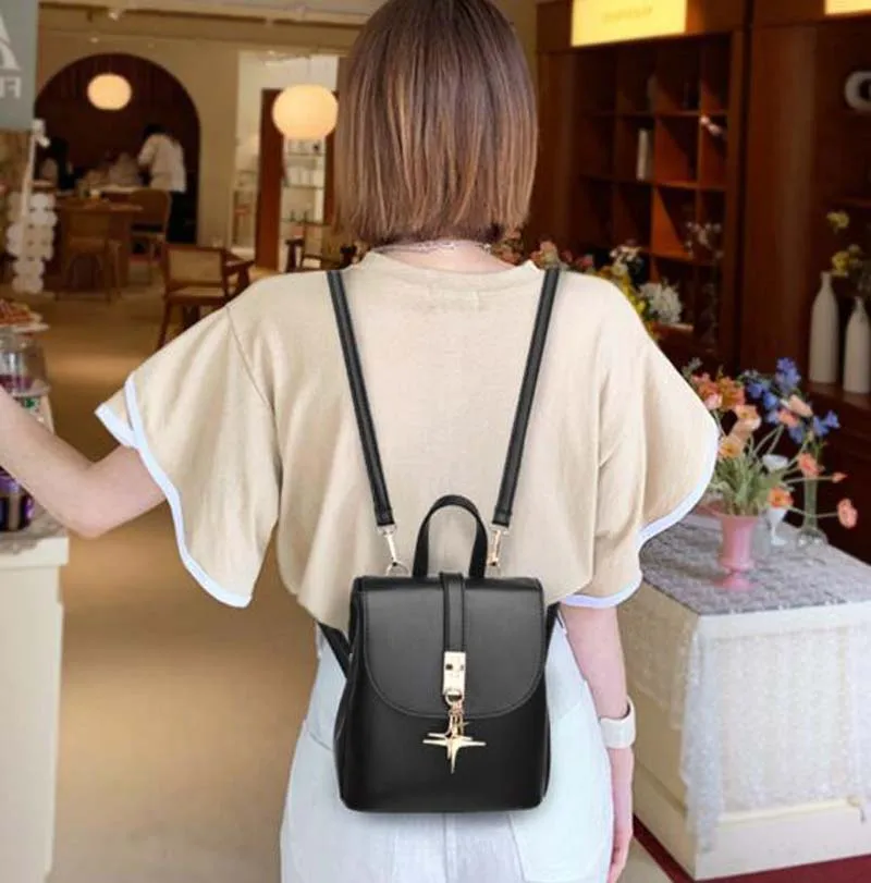 Hot Sale Wholesale New Women\'s Fashion New Style Backpack High Quality Leather Small Double Shoulder Bags Korean Messenger Bag