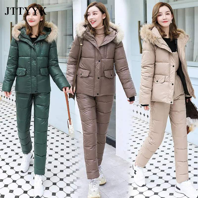 Mùa Đông Jumpsuit Nữ Áo Liền Quần Bodysuit Áo Khoác Ngoài Trời Tuyết Phù Hợp Với Một Mảnh Trượt Tuyết Jumpsuit Trượt Tuyết Quần Bộ Tracksuits 2 Chiếc