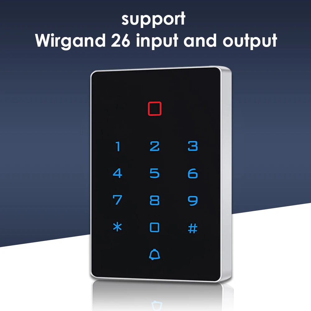 Backlight Touch 125khz RFID Card Access Control keypad EM card reader Door Lock opener wiegand 26 output Anti-disassembly Alarm