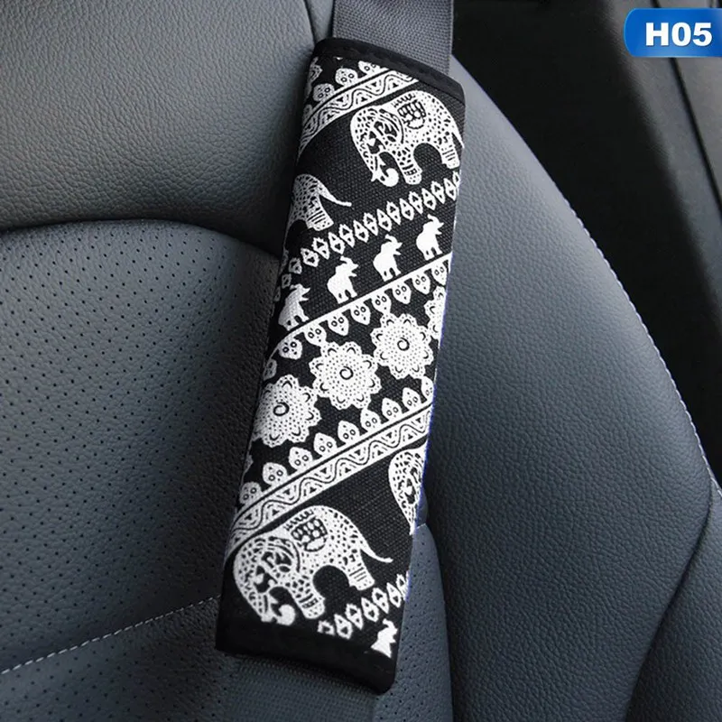 Ethnic Car Seat Belt Shoulders Pads Covers Goods Cushion Warm Short Plush Safety Shoulder Protection Auto Interior Accessories