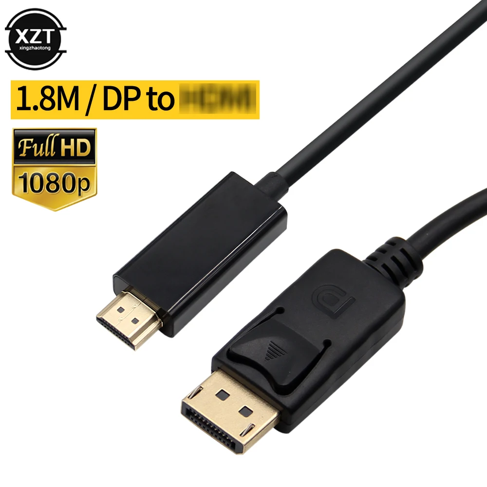 3m/1.8m DP to HDMI-compatible Cable Adapter Male to Male for HP/DELL Lenovo Laptop PC Display Port to 4K 30Hz / 1080P HDTV