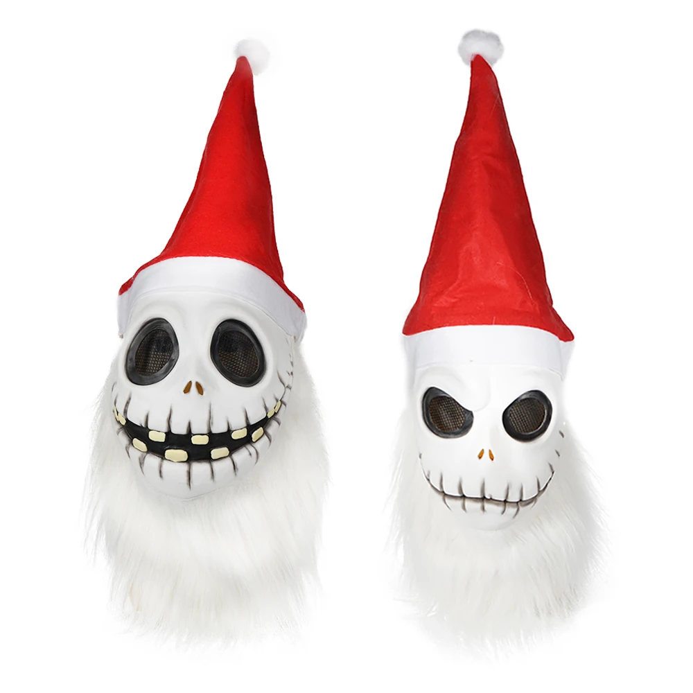 Mens Sandy Claws Mask Jack Skellington Half Mask The Nightmare Before Christmas Costume For Adult Skeleton Santa Claus Masks