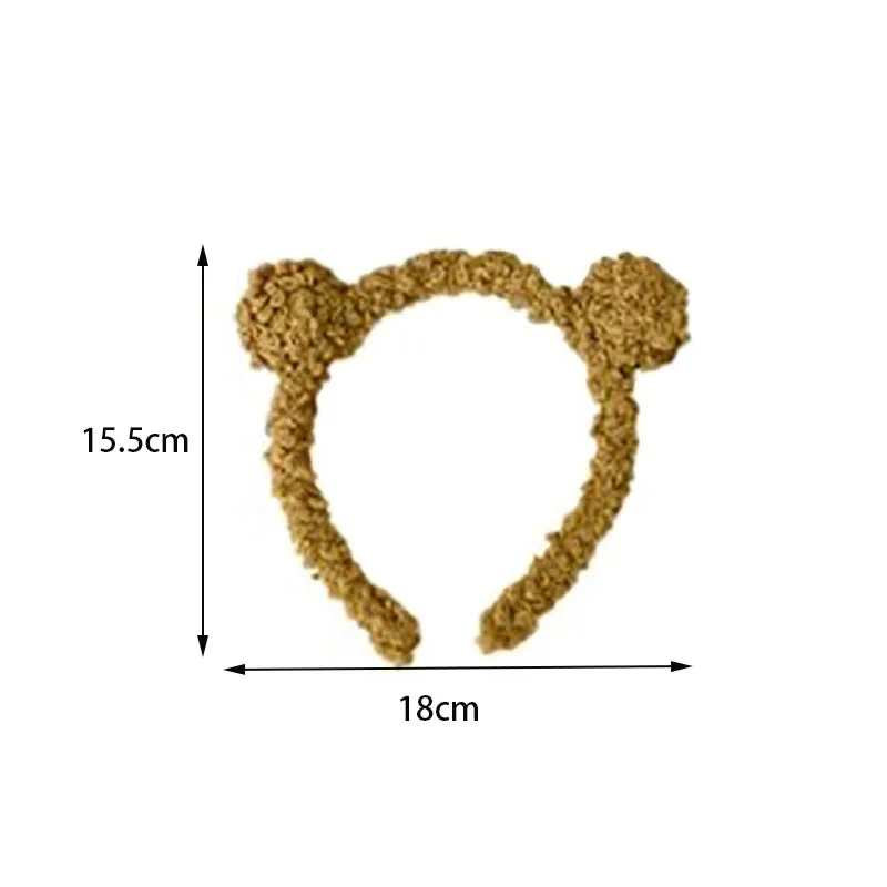 New Girls Cute Plush Bear Rabbit Ears Headband Autumn Winter Head Hoop Cartoon Girls Kid Hairband Headdress Hair Accessories