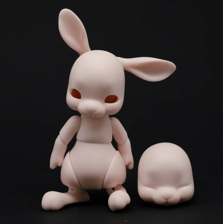 GaoshunBJD 1/12 Peppi rabit with sleeping face animal pet special resin body mold for DIY girls boys fashion cute birthday gift