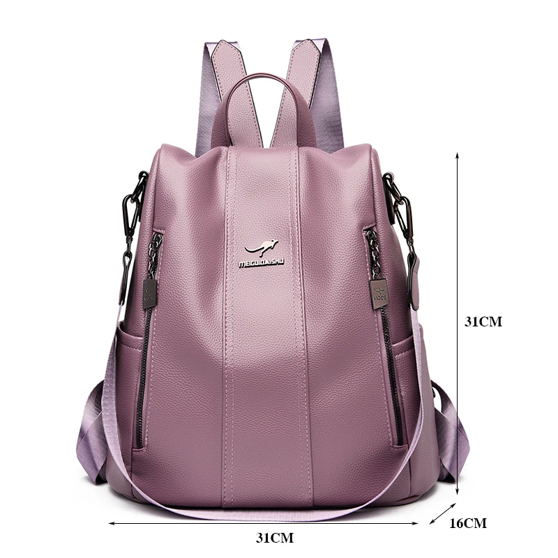 Fashion Women Backpack Purse Soft Leather Backpacks Women Shoulder Bags Large Backpack for Teenage Girl Travel Bag Girls Bagpack
