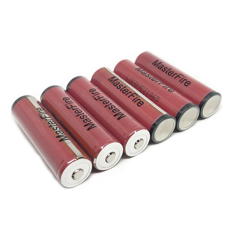 MasterFire 10pcs/lot Genuine ICR18650HE2 2500mah battery 18650 HE2 30A rechargeable e-cigs protected lithium batteries with PCB
