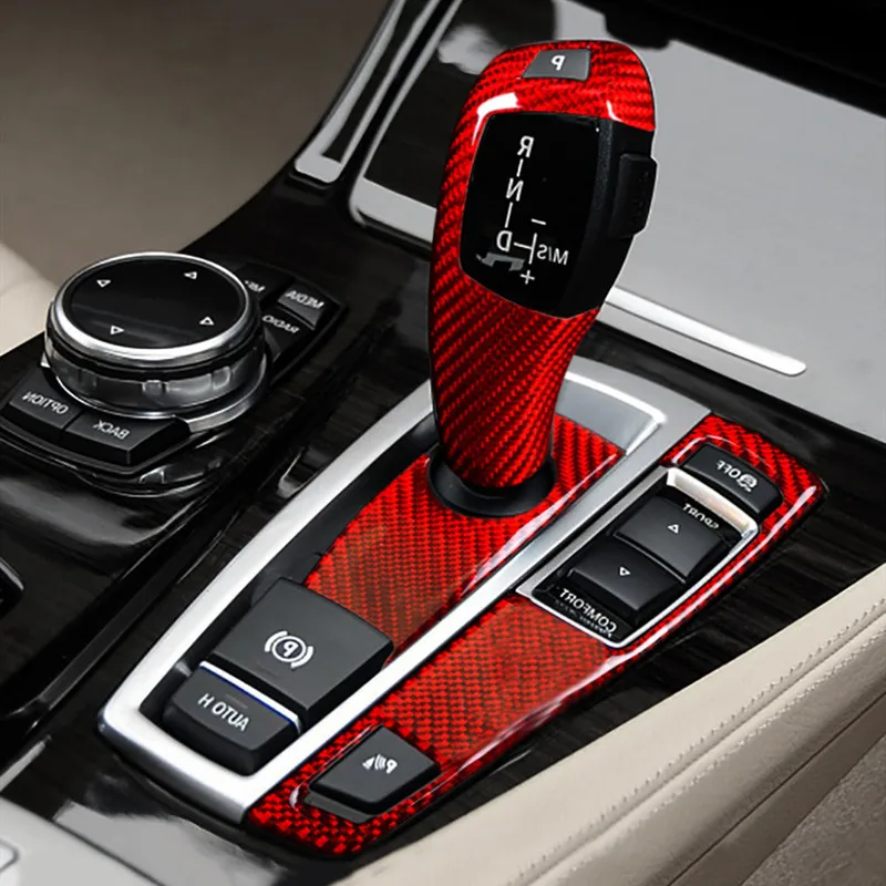 Carbon Fiber Center Console Gear Shift Panel Decoration Cover Trim For BMW F10 F18 F07 F25 F26 RHD Car Styling Interior