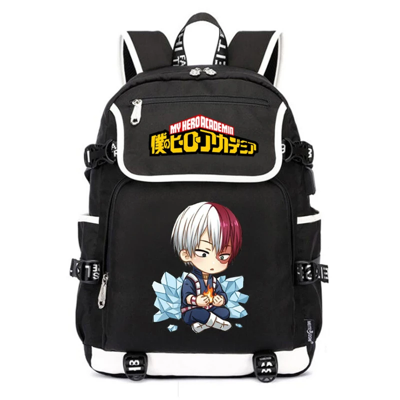 Mój bohater Academia Anime torby szkolne kobiety plecak Bakugou Katsuki Bookbag plecak z portem USB Oxford plecak podróżny