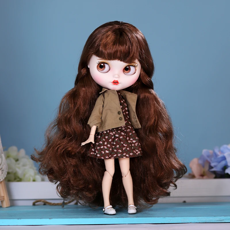 ICY DBS Blyth Doll 1/6 BJD Brown Hair Joint Body Combo Clothes Shoes Hand Set Included Children Girl Boy Toy Gift