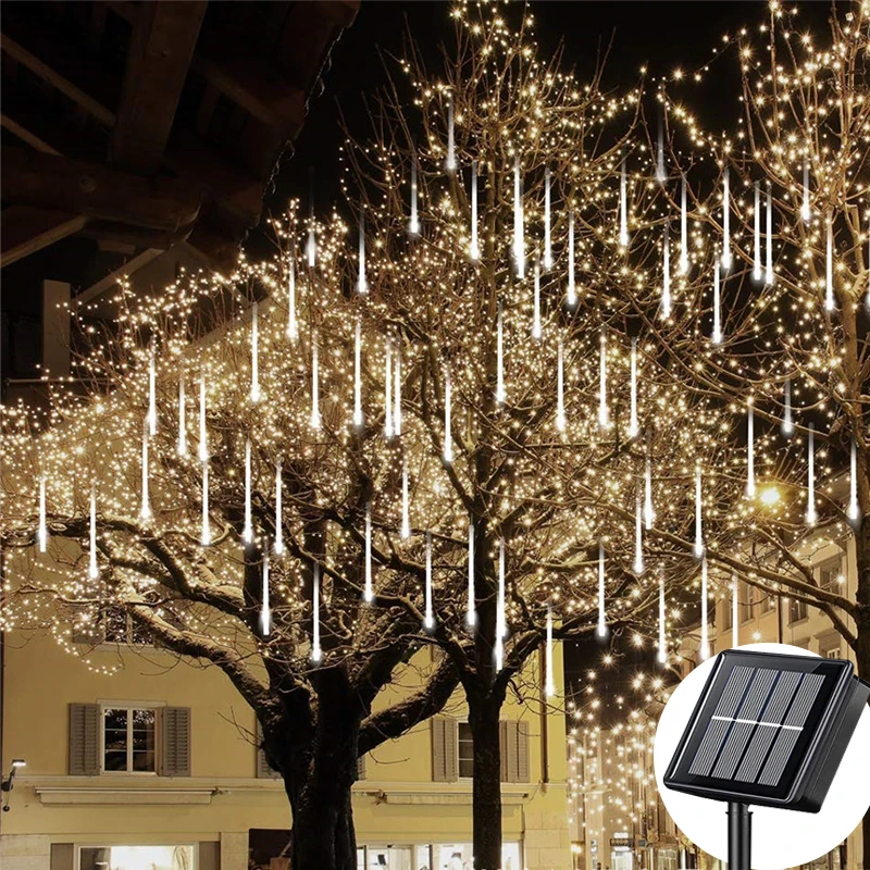 

Solar Meteor Shower Rain 8 Tubes String Light Outdoor Waterproof Garden Strip Light for Christmas Wedding Holiday Decoration