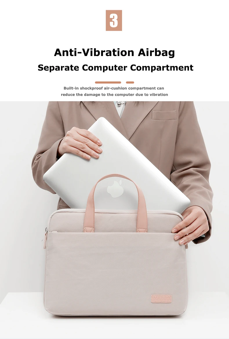 Laptop-Hülle für 13,3 14 15,6 Zoll, MacBook Air Pro 16, Notebook-Hülle, HP, Huawei, Lenovo, Dell, Handtasche, Schulter-Aktentaschen – Detail 6