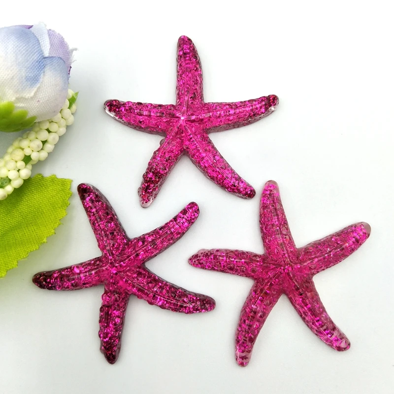 10pcs New pattern Resin Adorable Glitter Colorful Starfish For Home Wedding Decor Crafts Making Scrapbooking DIY Hair Bow Center