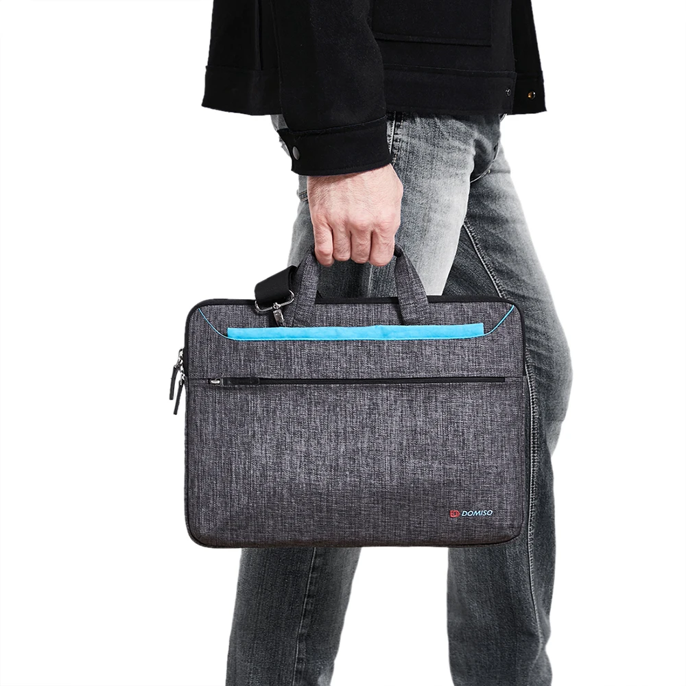 Domiso multi-use moda luva do portátil com alça à prova de choque splashproof computador portátil saco para 14 "15.6" polegadas