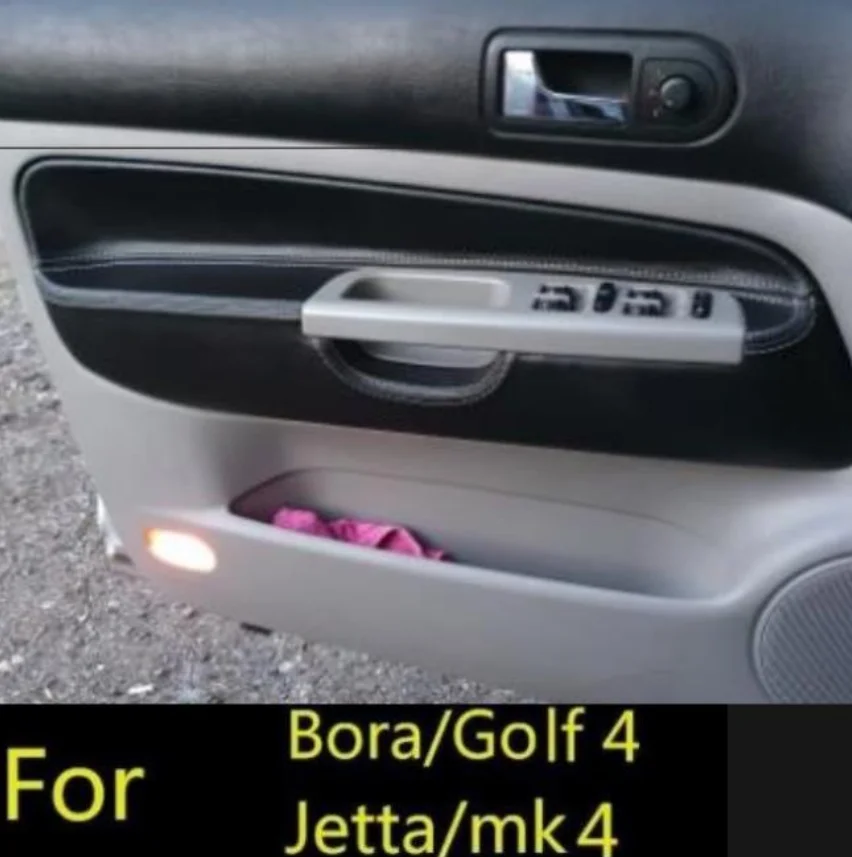 For VW Golf 4 Bora Jetta MK4 1998 -2006 Electric / Manual window Microfiber Door Panels Armrest Leather Protective Cover Trim