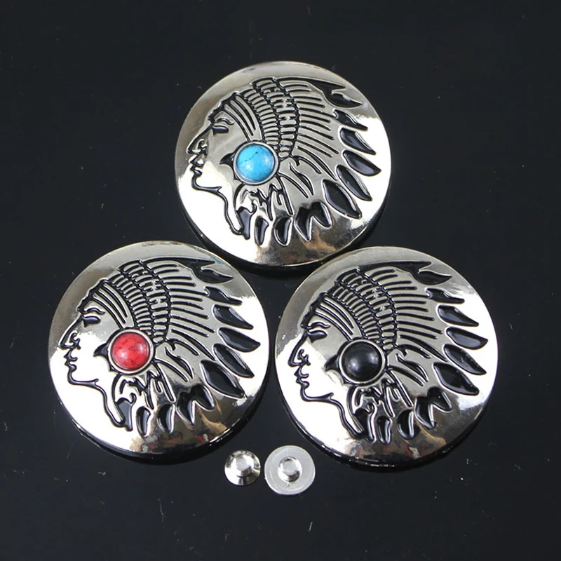 2pc Snap Button Silver Metal Buttons Nail Rivet With Bead Decoration for Leathercraft Bag Snap Fastener Jeans Sewing Accessories