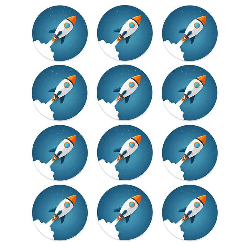 Outer Space Stickers Astronaut Rocket Ship Galaxy Seals Solar System Theme Party Boy Kids Birthday Stickers Decoration Favors