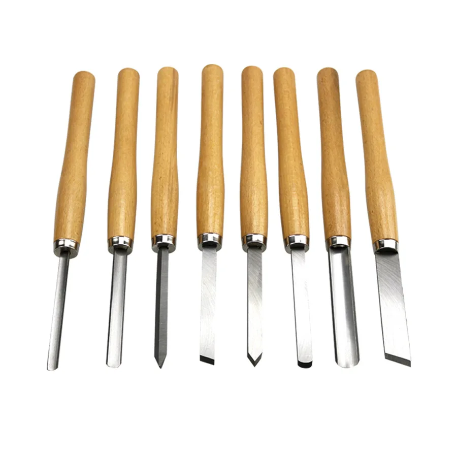 8pcs/set High-speed steel woodworking turning tool Carving knife Woodworking chisel Extended woodworking turning tool