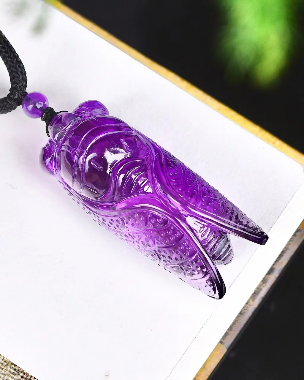 

Natural Purple Amethyst Quartz Cicada Pendant Women Men Amethyst Necklace 37*17*16mm Jewelry Genuine AAAAA