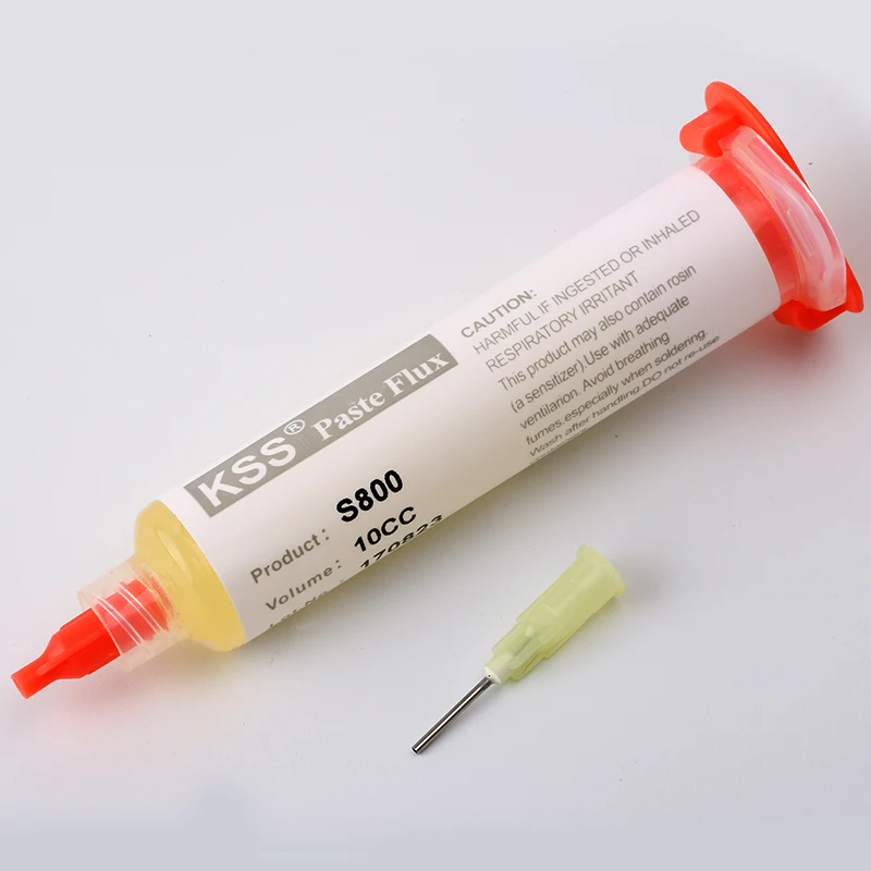 2pcs/lot KSS S800 10CC Solder paste Flux 100% Original Fluxs for Soldering fluxo de BGA Welding Dispensing needle flux Fluxes