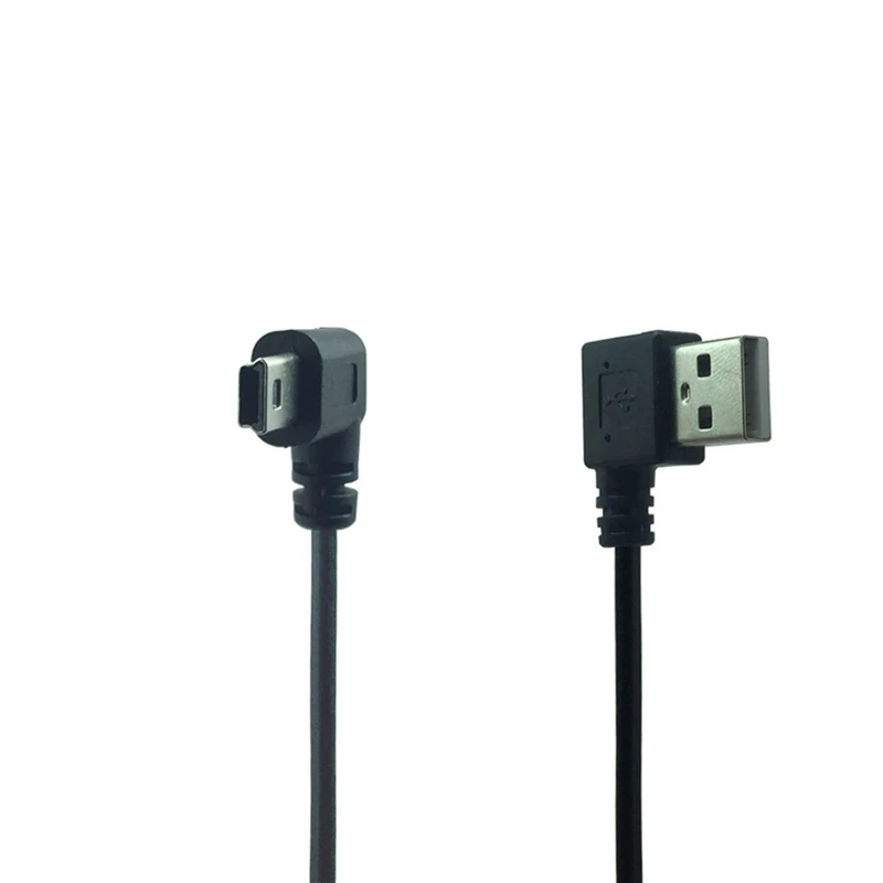 Mini USB Cable Male 90 Degree Left Angled to USB Male Right Angled Cable Sync Data Charge 0.2m