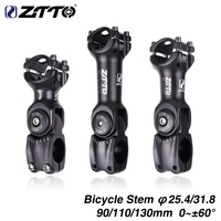 ZTTO City Bike Bicycle Angle Adjustable Degrees Stem 31.8mm 25.4mm 60 Riser 90 110 130mm Fiting For Fitting MTB Road Bike