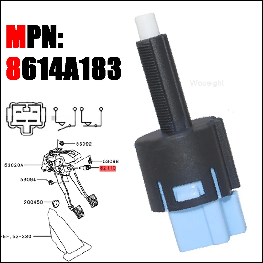 Wooeight Car Brake Stop Light Lamp Switch Fit For Mitsubishi Lancer Montero Diamante Outlander GALANT PAJERO Citroen C4 8614A183