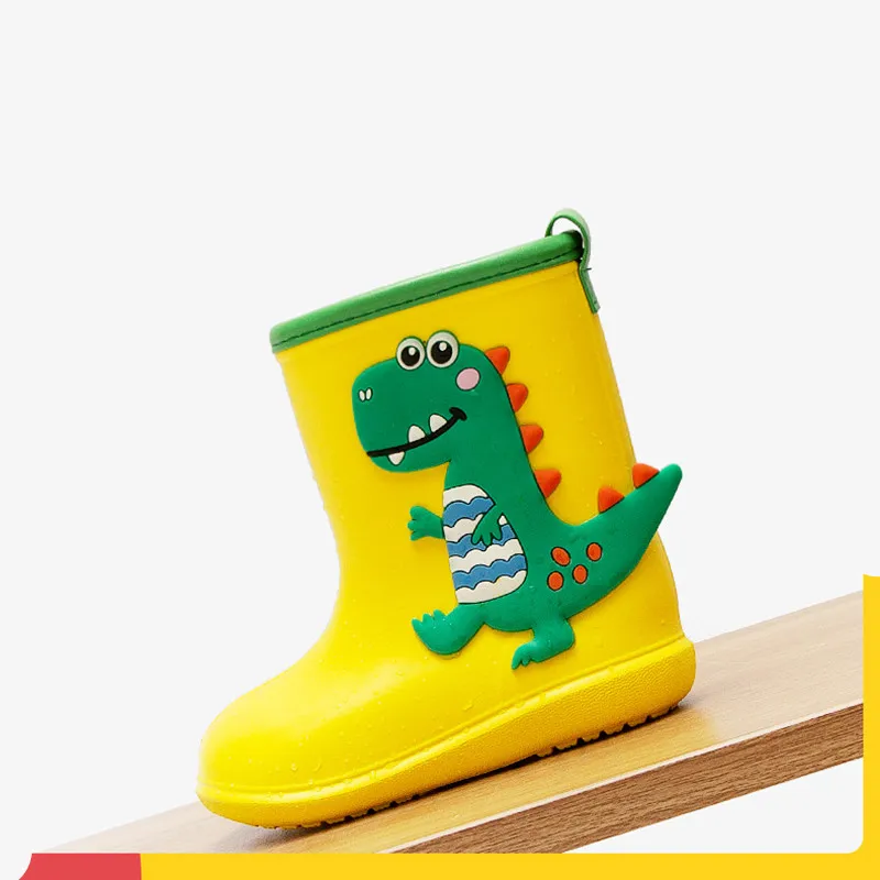 Children Rubber Rain Boot Cartoon Cute Dinosaur Unicorn Shoes for Boys Girls Waterproof EVA Non Slip Toddler Kids Rain Boots