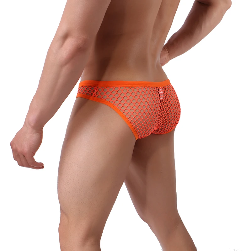 CLEVER-MENMODE Sexy Mannen Hollow Ondergoed Slips Mesh Visnet Transparante Penis Pouch Underpants Hombre Slipje Erotische Lingerie