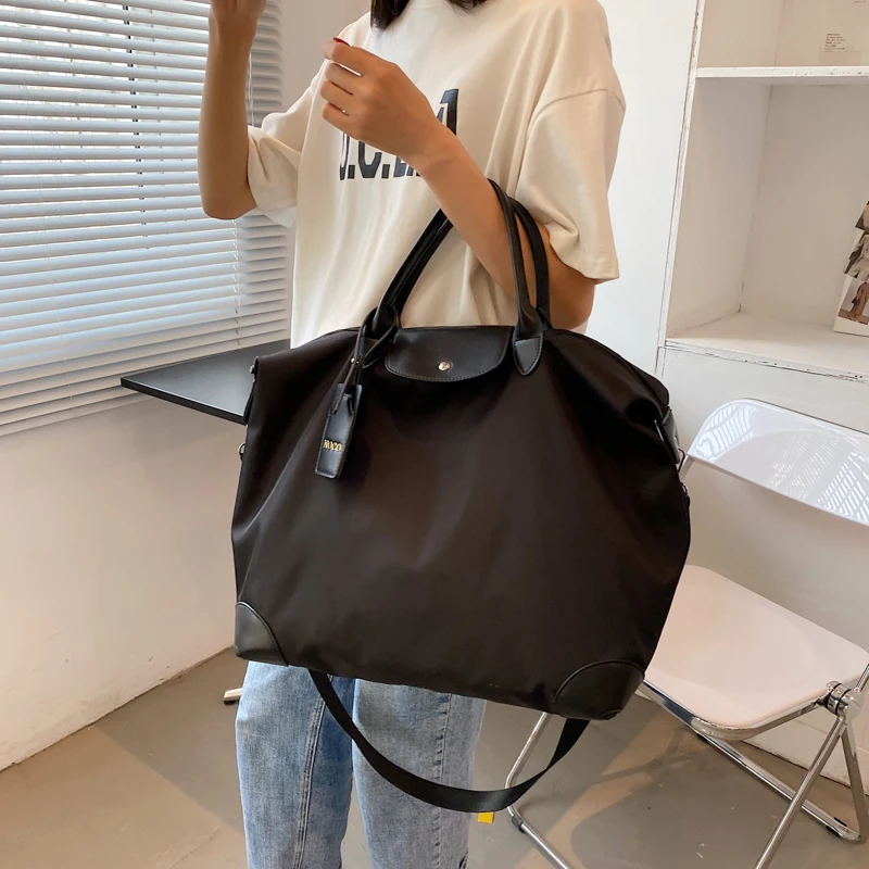 New Waterproof Nylon Large Totes for Women Fashion Big Package Shopping Lady Handbag Anti-tear Simple Leisure Woman Shoulder Bag