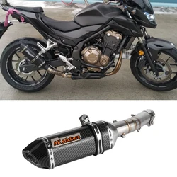 CBR500 Exhaust Laser AK Motorcycle Exhaust Muffler Escape Moto Mid link Pipe Slip on For Honda CBR500R CB500X CB500F 2013- 2019
