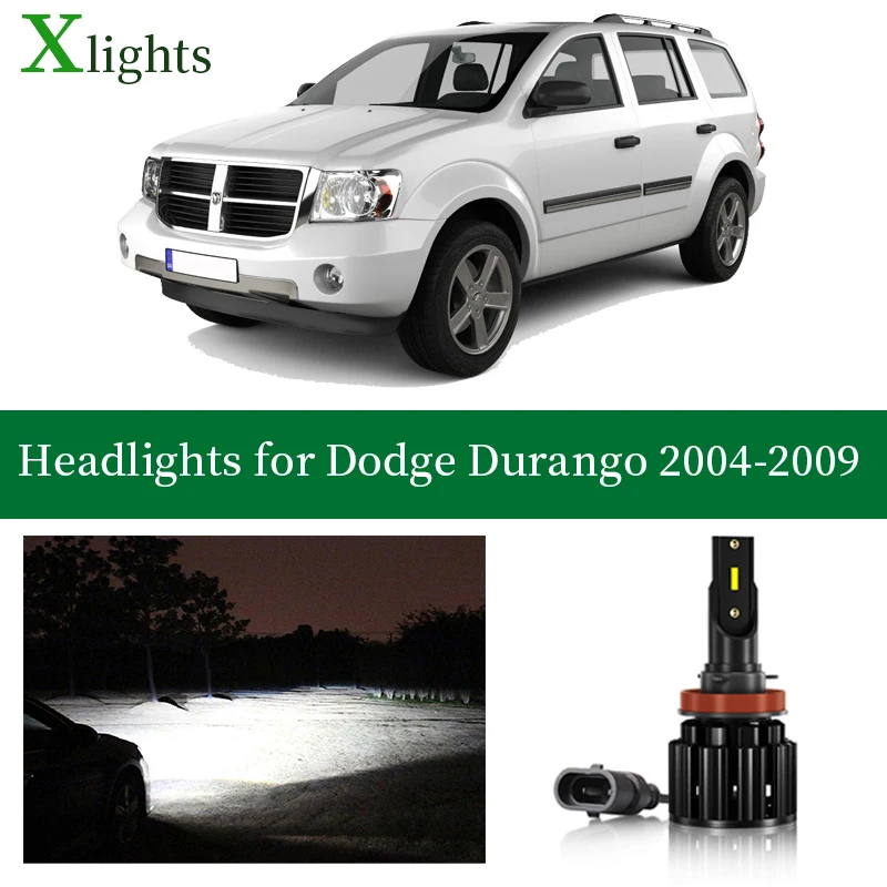 Xlights Bulbs For Dodge Durango 2004 2005 2006 2007 2008 2009 LED Headlight Low High Beam Canbus Headlamp Lamp Light Accessories