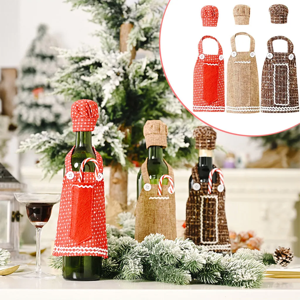 Christmas Wine Bottle Apron Bag Cover Xmas Festival Party Table Decoration Gift christmas decoration Festival Party Table Decora