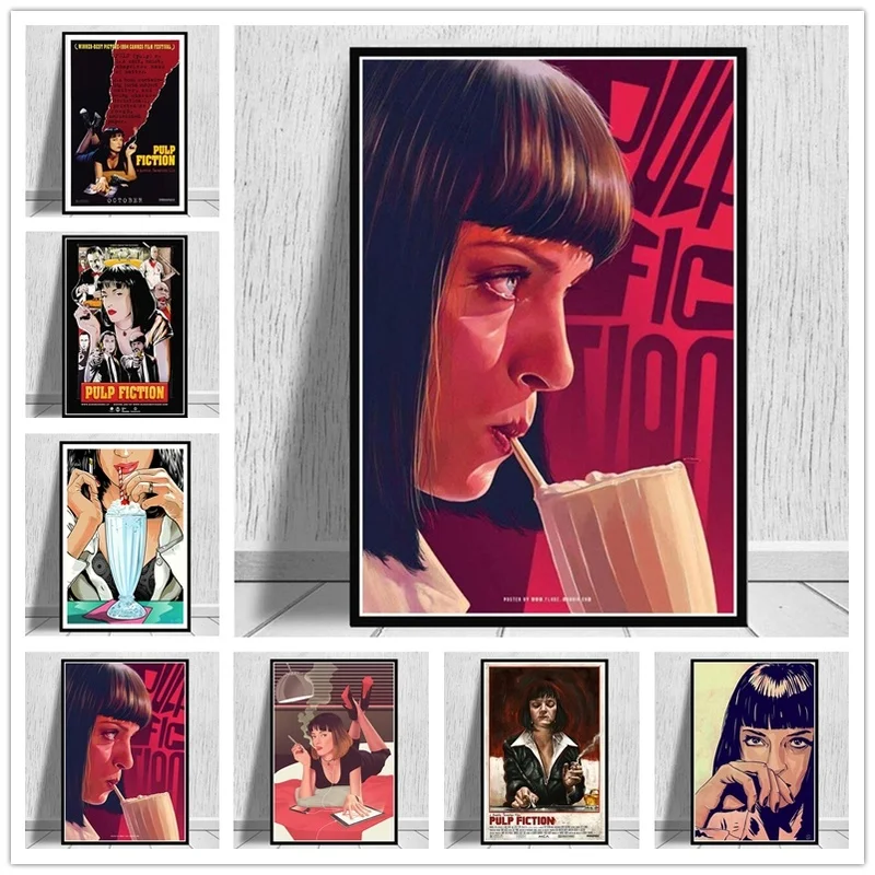 Pulp Fiction Quentin Tarantino Posters And Prints Canvas Painting Wall Art Picture Vintage Movie Decorative Home Decor Affiche