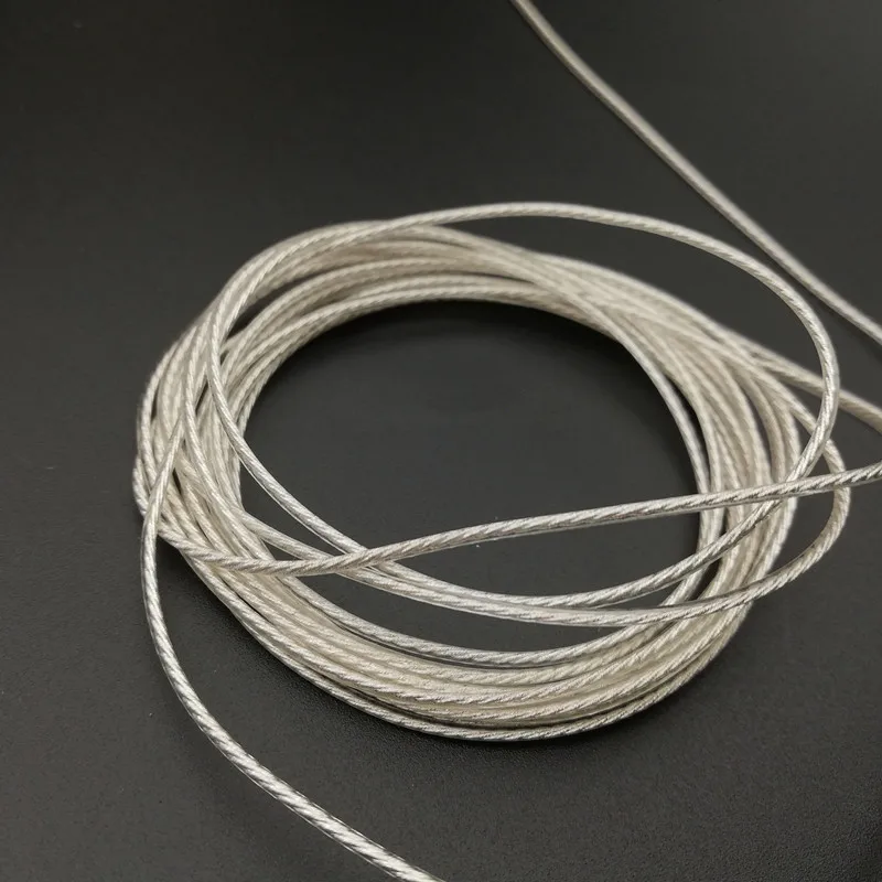 10meters diy earphone wire 54core single crystal copper silver plated wire 3*18core OD:1.25MM