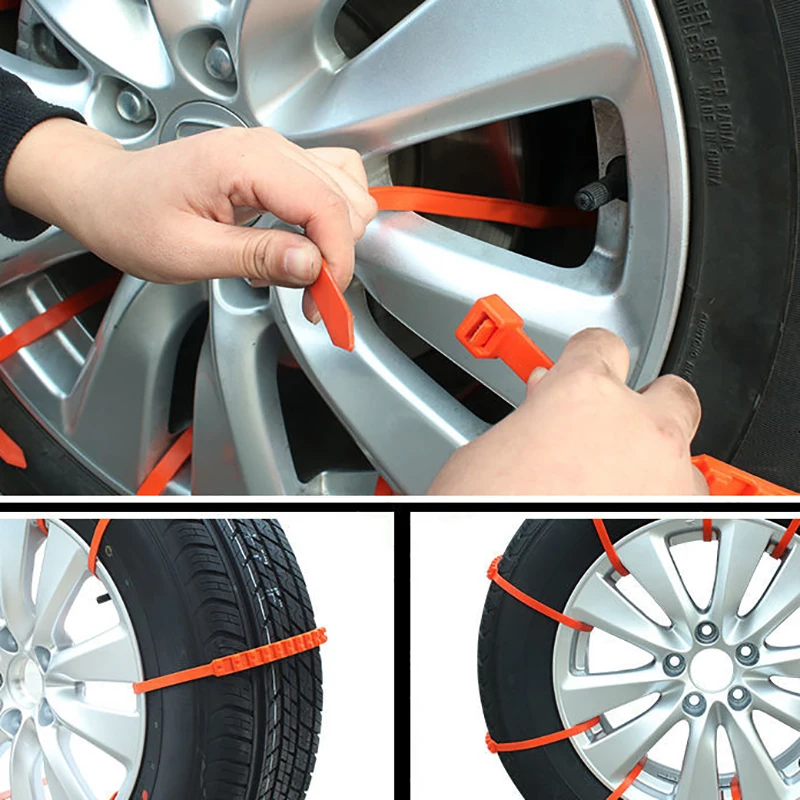 10Pcs Car Winter Tire Wheels Snow Chains Snow Tire Anti-skid Chains Wheel Tyre Emergency Chain Tool Accessories