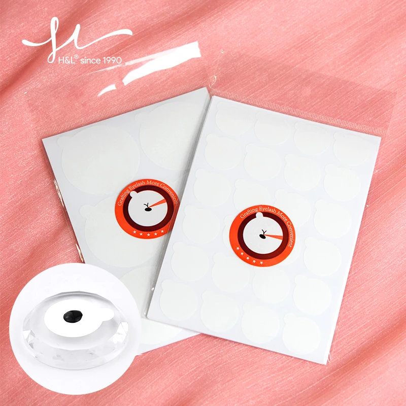 H&L  240 Pcs Disposable Eyelash Glue Holder Pallet  Eyelash Extension Pads Sticker Stand On Lash Supplies 2.4cm And 5cmm