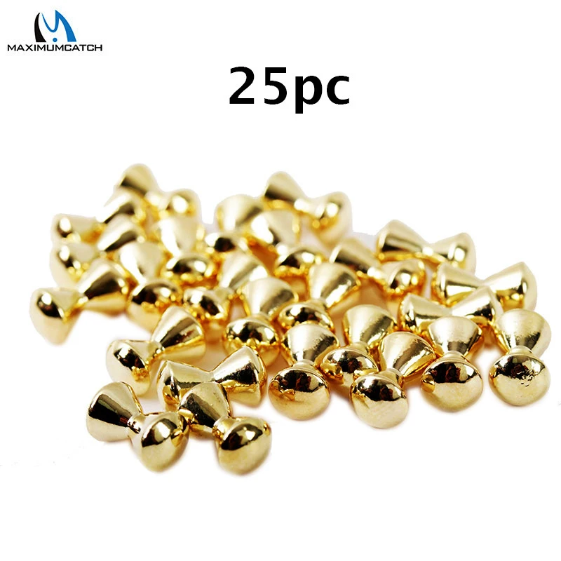 Maximumcatch 25pc 3.2/4.0/4.8/5.5/6.3mm Fly Tying Beads Brass Dumbbell With Eyes Fly Tying Material