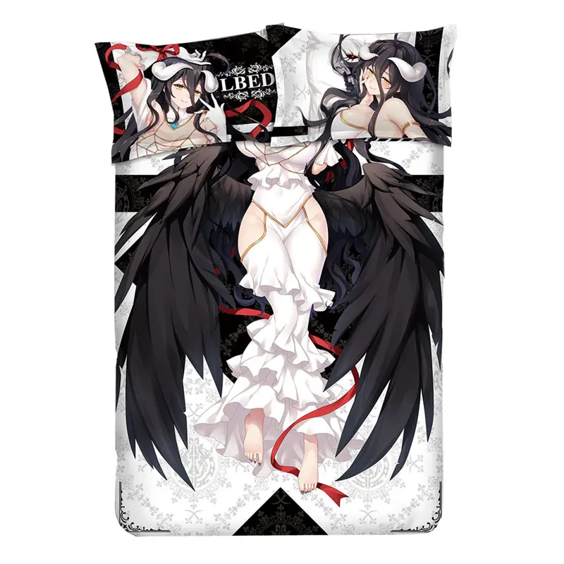 Anime Fate/Overlords/Grand Order Albedo Bedding Sets Twin/Queen/King 3pcs/ 4pcs Bed Set with Pillowcase + Sheet+Duvet Cover