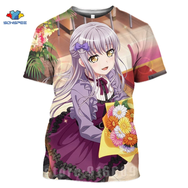 SONSPEE Anime 3d Print T Shirt Streetwear Sexy Loli Girl Love Live Funny Men Women Fashion Tshirt Kid Harajuku Game Homme Tshirt