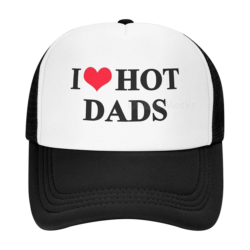 Cappello Da Camionista Unisex I ❤️ Hot Moms - Berretto Baseball Regolabile In Cotone E Rete - Per Sport, Pesca E Viaggi