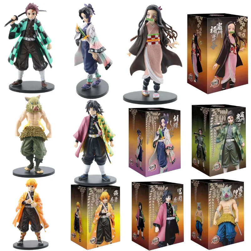 Anime figure Demon Slayer Figure Kamado Tanjirou Nezuko Action Figures PVC Model Toys Zenitsu Figurine Inosuke Kimetsu No Yaiba